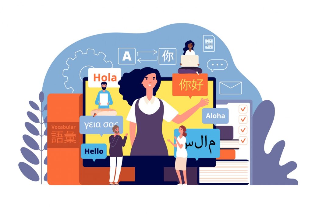 Charting the future of translation: A vibrant depiction of technology's role in the language industry.